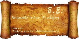 Brendörfer Elektra névjegykártya